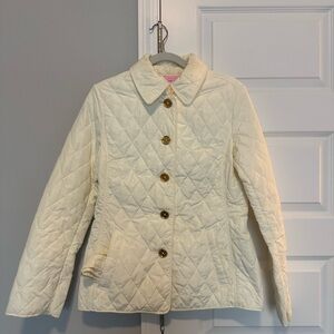 Lilly Pulitzer Off White Quilted Jacket | Size M